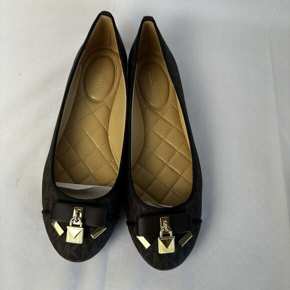 Michael Kors Alice Logo Ballet Flats Size 6.5 - Picture 1 of 8
